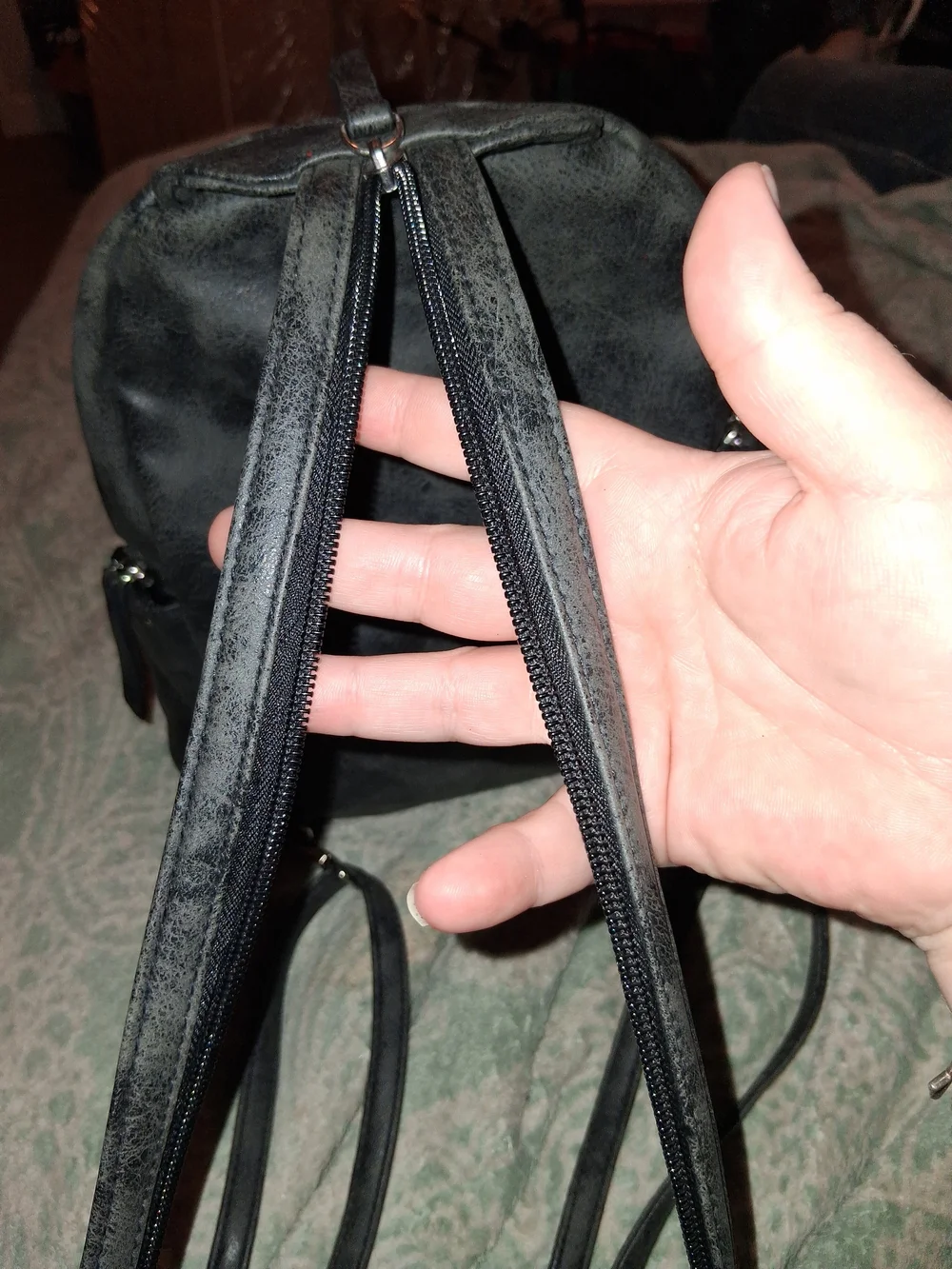Rosetti Charcoal Faux Leather Backpack